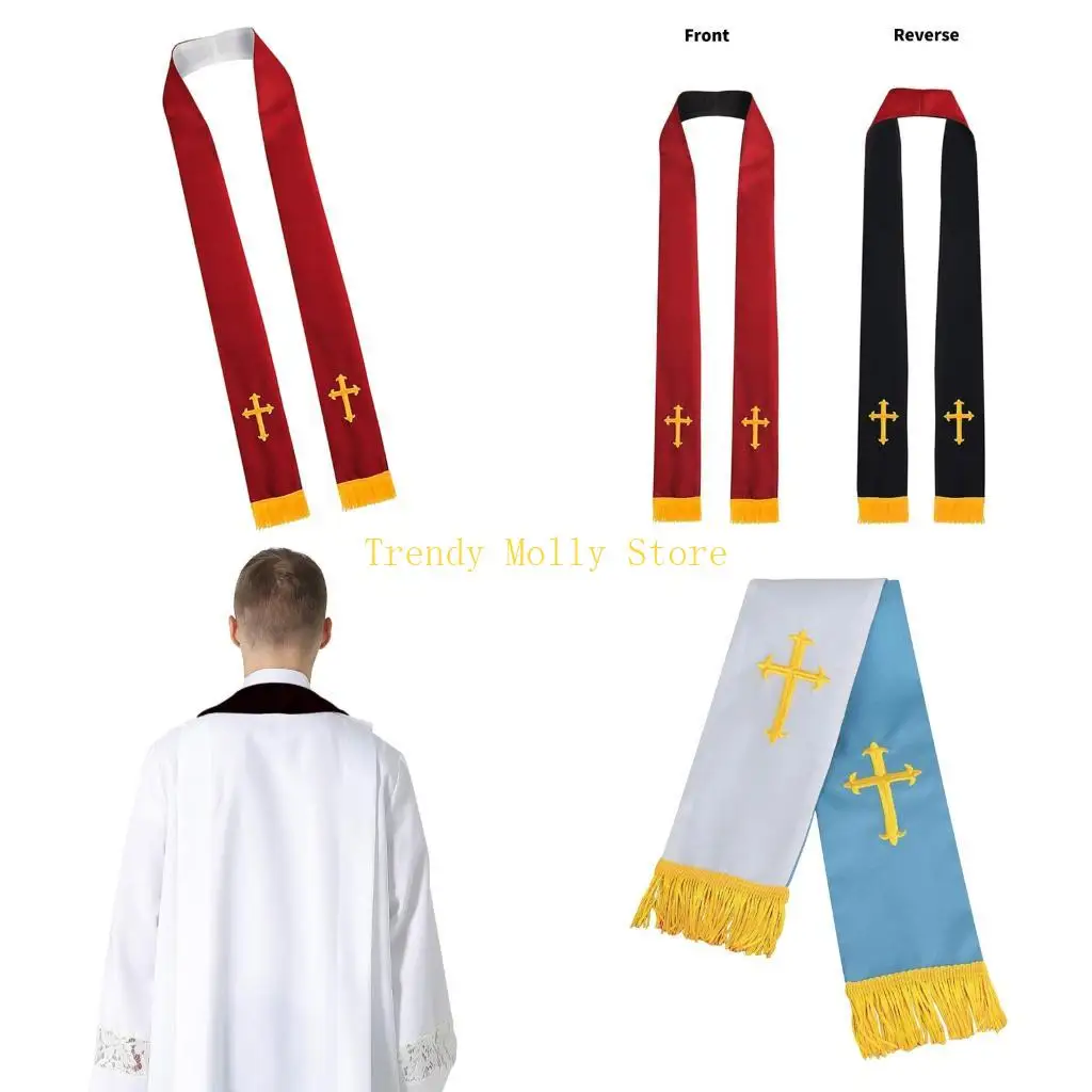 

Двусторонняя палантина для духовенства N5KB, шаль для церковных мероприятий, унисекс, полиэстеровая палантина