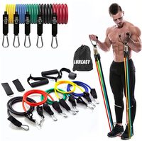 Resistance Bands Set (11 PCS) Portable Home Gym Accessories - Stackable Up to 150 lbs,Exercise with Door Anchor, Handles, Carry