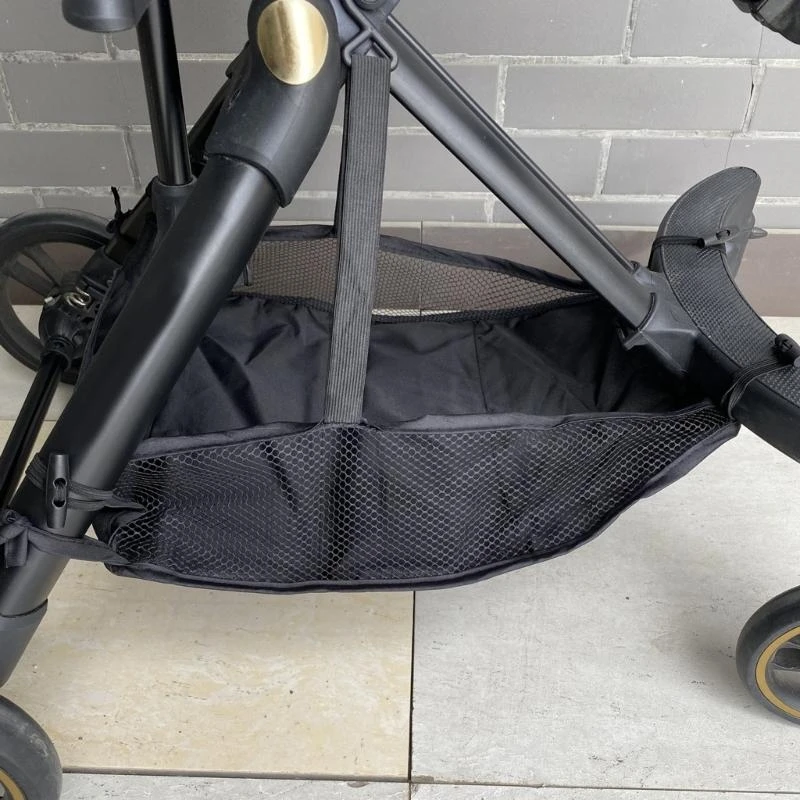Portable Baby Stroller Organizers Bag Black Oxford Cloth Storage Basket Stroller Accessories for Newborns & Infants