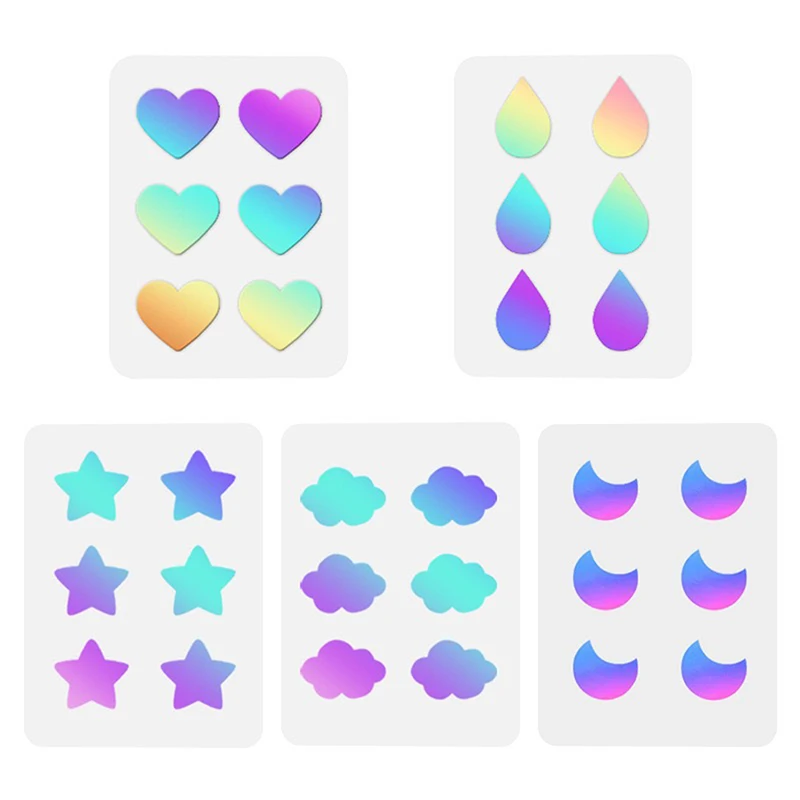 Colorful Laser Holographic Star Heart Shaped Pimple Patches Invisible Acne Removal Patches Acne Tool Pimple Acne Concealer