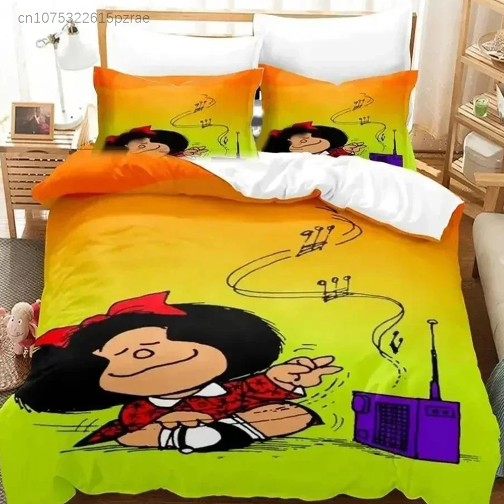 3D Print Mafalda Bedding Set For Bedroom Soft Modern Bedspreads Comefortable Kids Duvet Cover Quilt Cover And Pillowcase