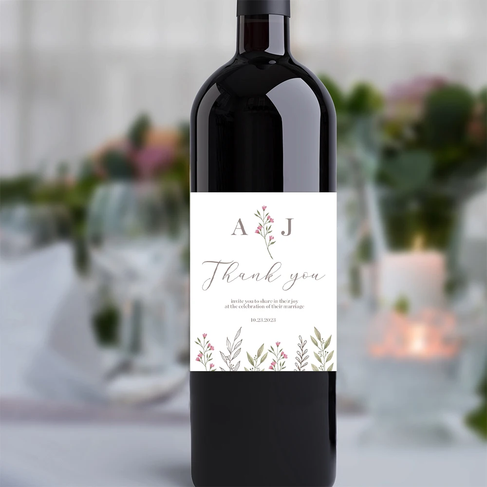 Personalized Wine Bottle Sticker Waterproof Label Wedding Engagement Party Gift Bridal Appreciation Party Wine Sticker Label