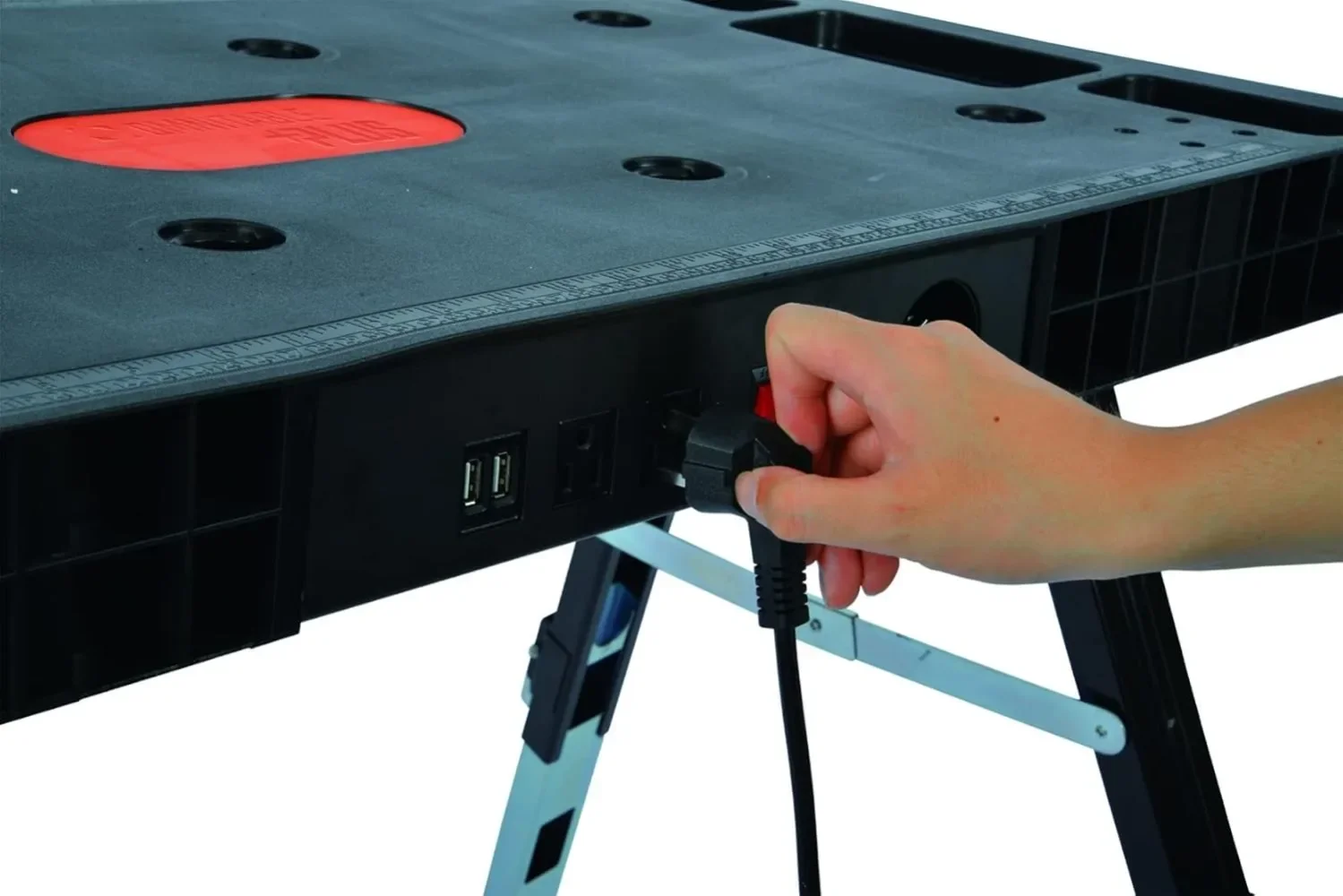 Omni Plus 5 in 1 Workbench, Clamping Table, Scaffold, Dolly and Creeper All in one Work Table Orange/Black