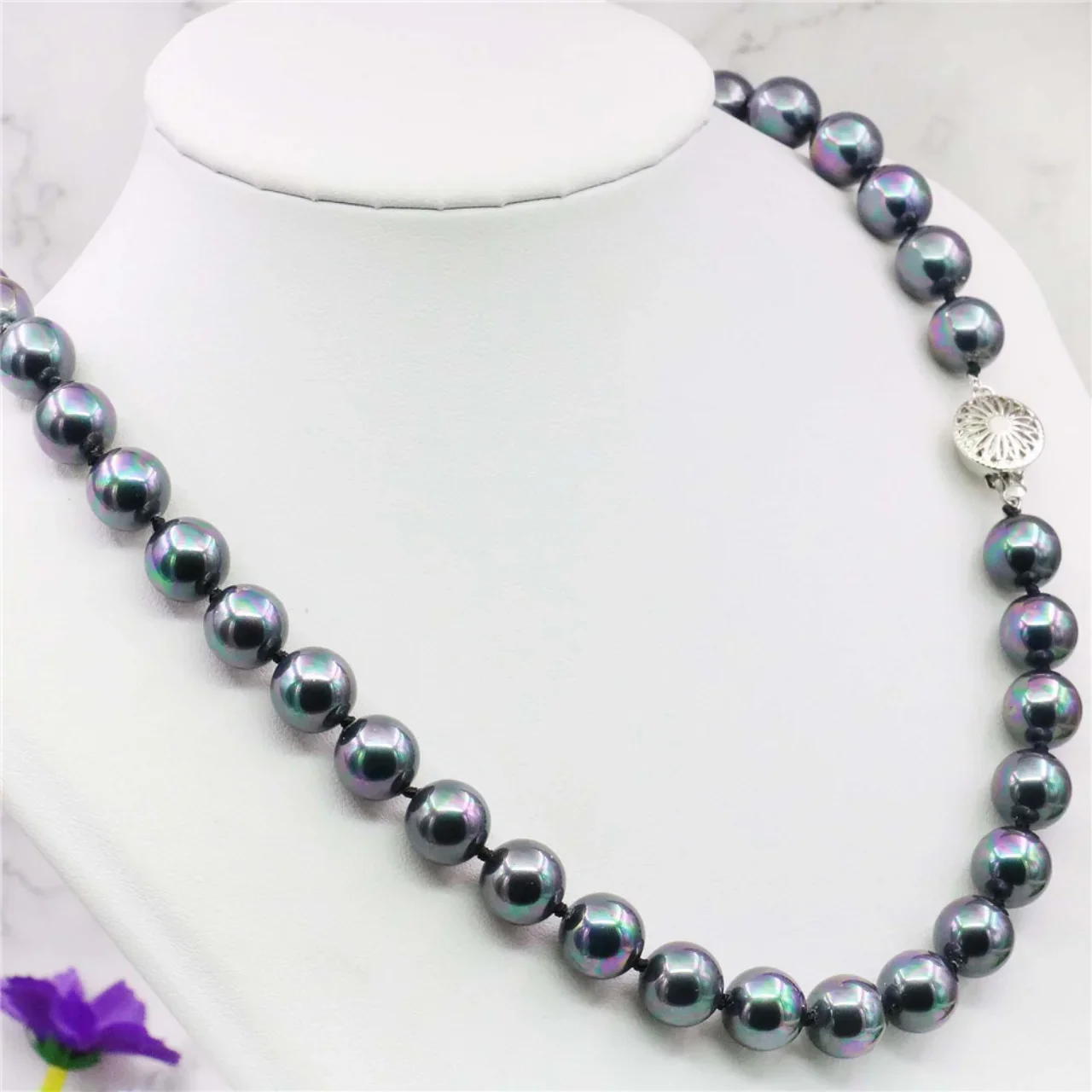 Charming 8/10/12/14mm 18/22inch Black South Sea Shell Pearl Necklace Bead Jewelry Natural Stone Mother\'s Day Gift AAA+ Wholesale