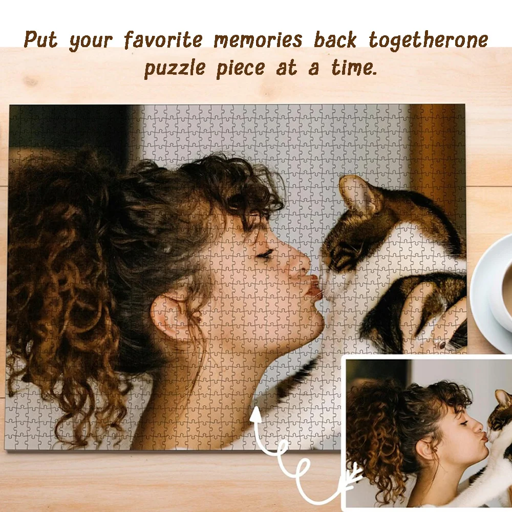Personalized Picture Wooden Puzzle 35/300/500/1000pcs Custom Photo for Home Game view 2