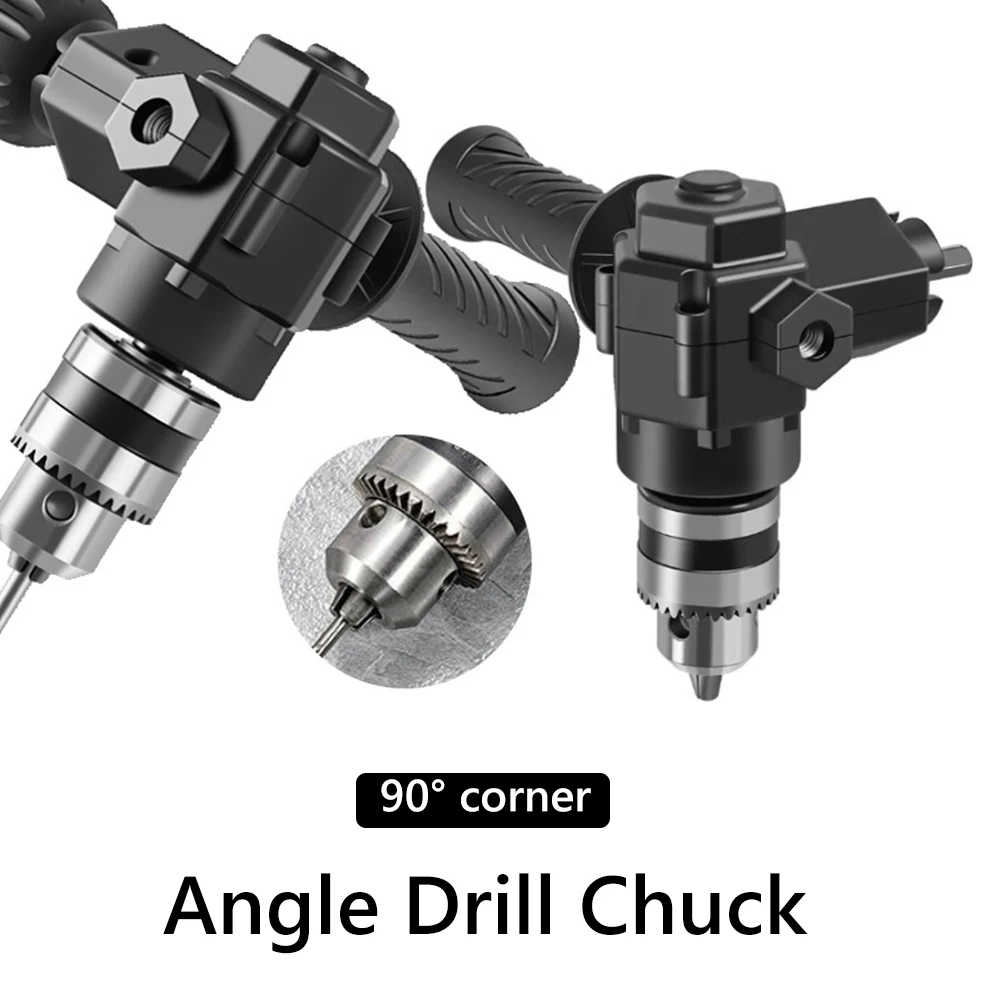 

90 Degree Electric Drill Corner Bend Extending Chuck Adapter Right Angle Bend Extension Drill Chuck Power Tool Accessories