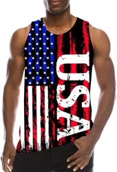 USA Eagle National Flag Graphic Tank Tops 3D Printed Man/ Women Casual Fashion Campaign Vest Summer Oversized Gym Clothing Men