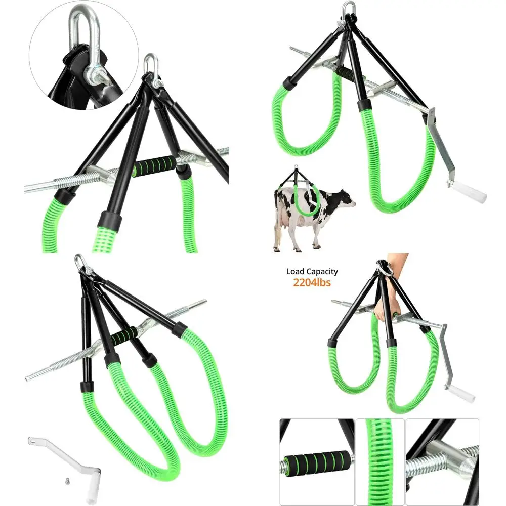 

Регулируемый подъемник для скота с треугольной опорной стойкой для доения, родовспоможения и помощи при восстановлении, грузоподъемность до 2204 фунтов