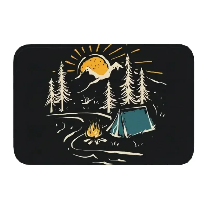 Camping Hiking Mountain Nature River Floor Door Kitchen Bath Mat Indoor Adventure Camper Doormat Entrance Rug Carpet Footpad