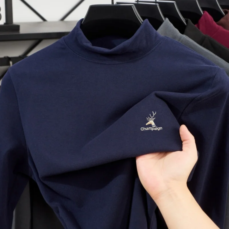 موضة جديدة لعام 2025 ملابس رجالية مريحة بأكمام طويلة للخريف والشتاء الأكثر مبيعًا بلوفر مطرز أصلي رائع