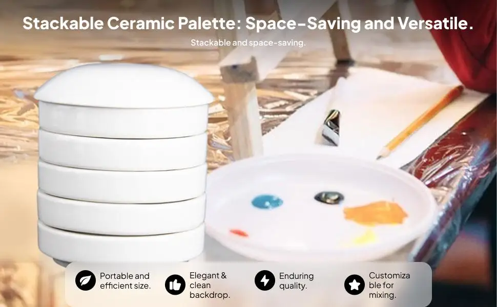 Plateaux de mélange de peinture empilables à 5 couches pour peinture chinoise, aquarelle et encre