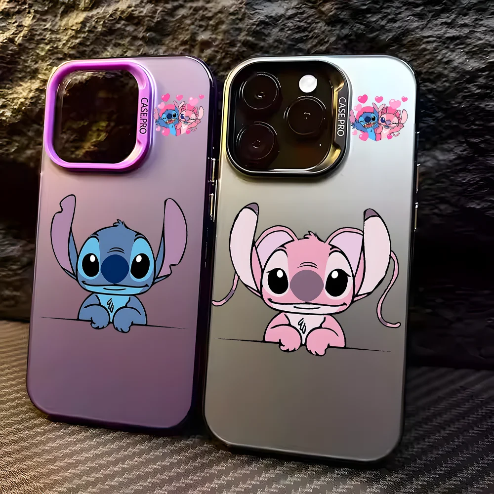 

Angel Stitch Valentine Day Phone Case For IPhone 16 15 14 13 12 11 Pro Max Black Matte Multicolor Laser Metallic Aurora Funda