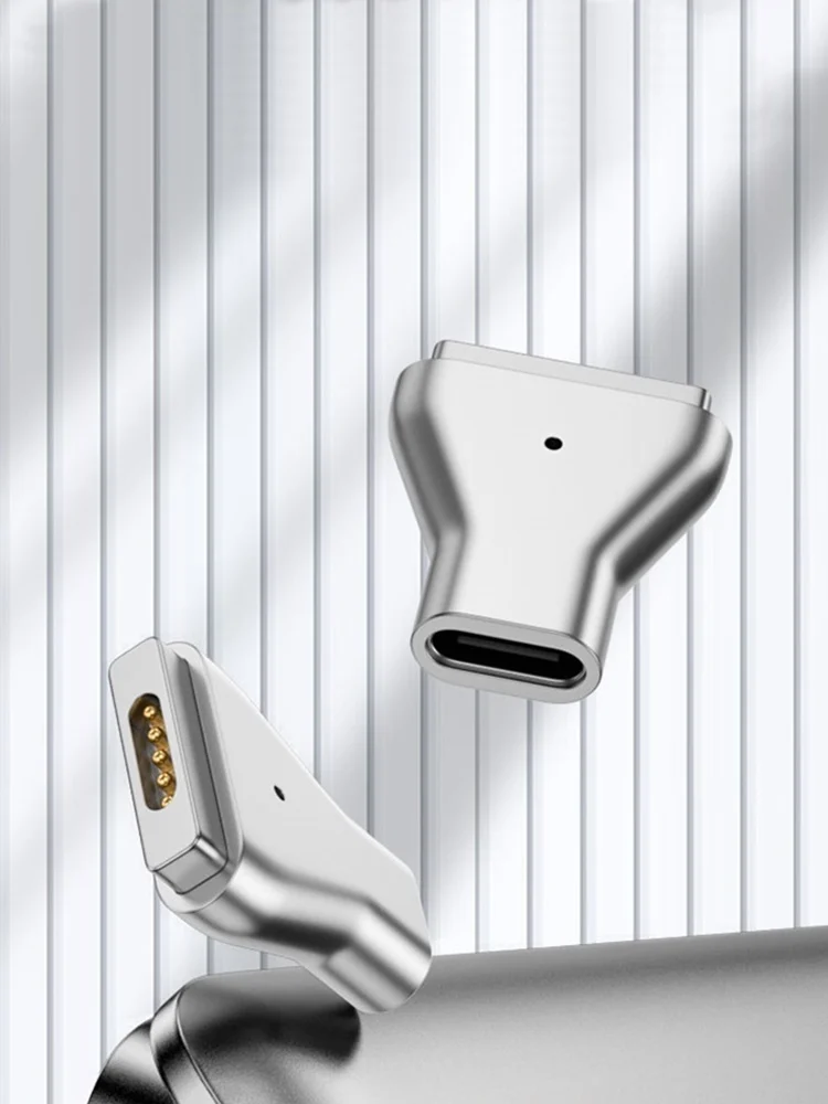 Adapter USB-C z aluminium 100W z magnetycznym złączem PD do Magsafe 1 2 3 MacBook Air Pro, wskaźnik LED, szybkie ładowanie, magnetyczny konwerter z wtyczką. — zdjęcie 2