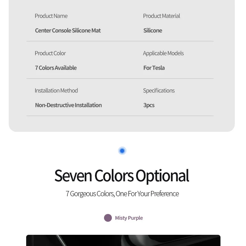 Für Tesla Model Y Juniper Model 3 Highland Mittelkonsole Armlehnenbox Abdeckung Silikon Auto-Innenausstattung Tuning-Zubehör – Detail 12