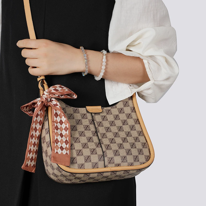 

Classic Retro Style Zipper Crossbody Bag Elegant Fashion Women's Shoulder Bag Luxury Design Leather Portable Handbag