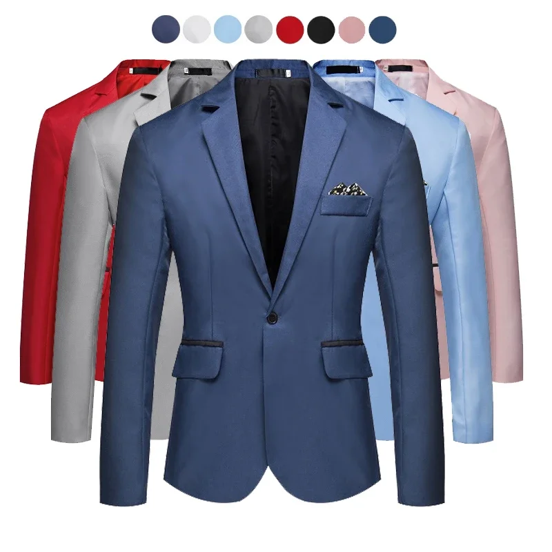 Fashion New Men\'s Casual Business Jacket Slim Fit Dress Blazer Wedding Suit Jacket Fashion Cocktail Party Suit Jackets