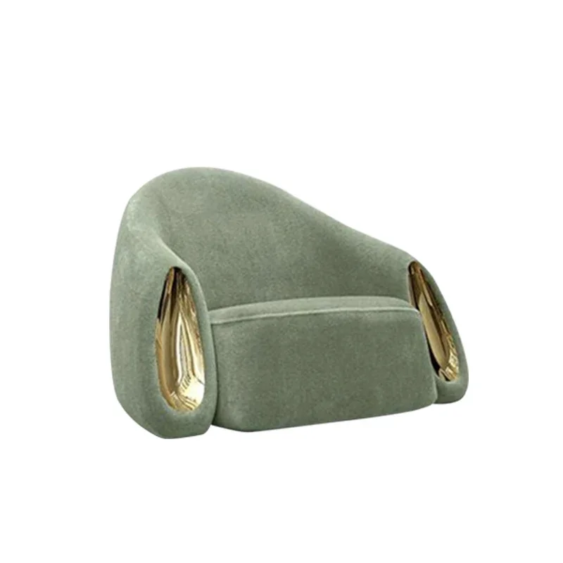 

Nordic Light Luxury Special-Shaped Fabric Single Sofa Beauty Salon Rest Area Reception Bedroom Balcony Lounge Sofa Chair