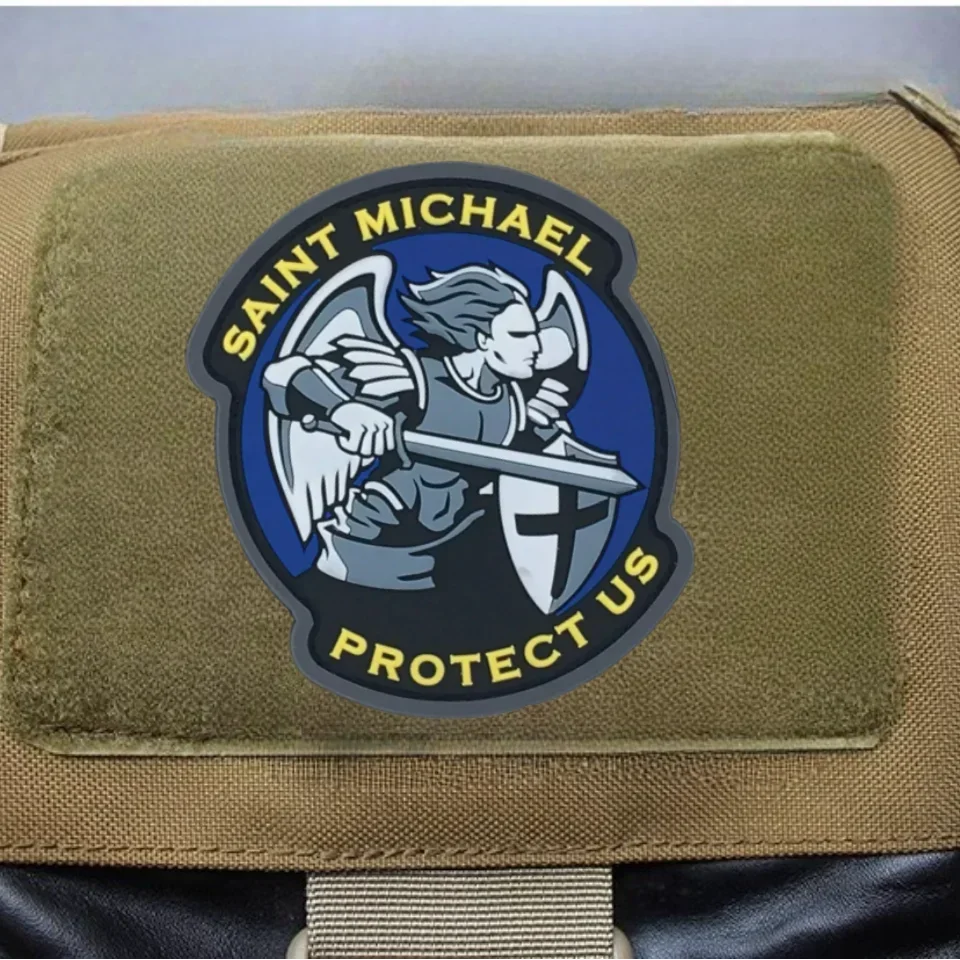 Aartsengel St. Michael Tactische Patch Pvc Reflecterende Engel Geborduurde Haak & Lus Patches Militaire Morele Badge Rugzak Stickers