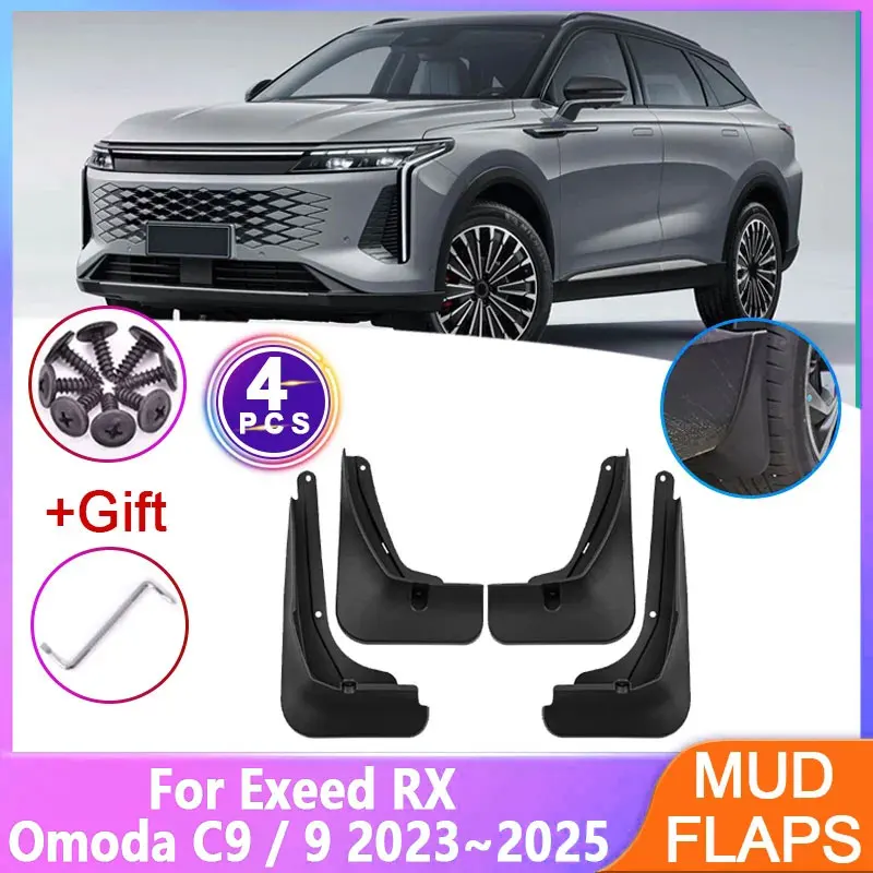 For Exeed RX Omoda C9 9 2023 2024 2025 Car Fender Mudguards Anti-splash Flap Front Rear Mud Guard Mudflap Tools Accessories 4pcs