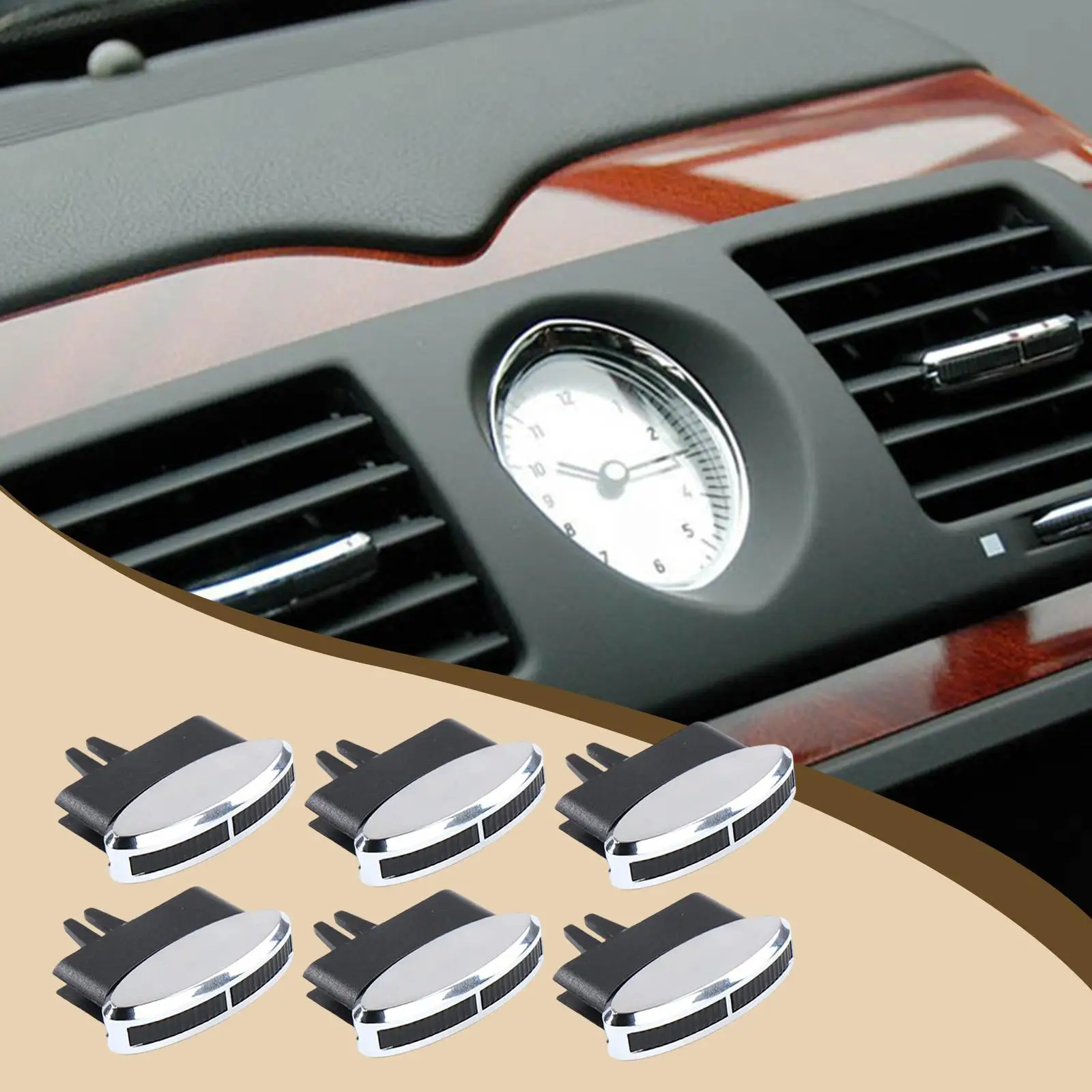 

6 шт. клипс для вентиляционных отверстий кондиционера, простая установка, замена клипс для воздуховодов для Maserati GranCabrio 2010-2015