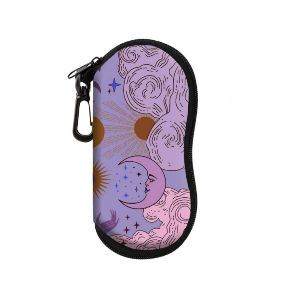 Celestial Glasses Bag Dustproof Carabiner Eyeglass Pouch Portable Eyewear Case Unique Soft Neoprene Glasses Bag For Backpacks