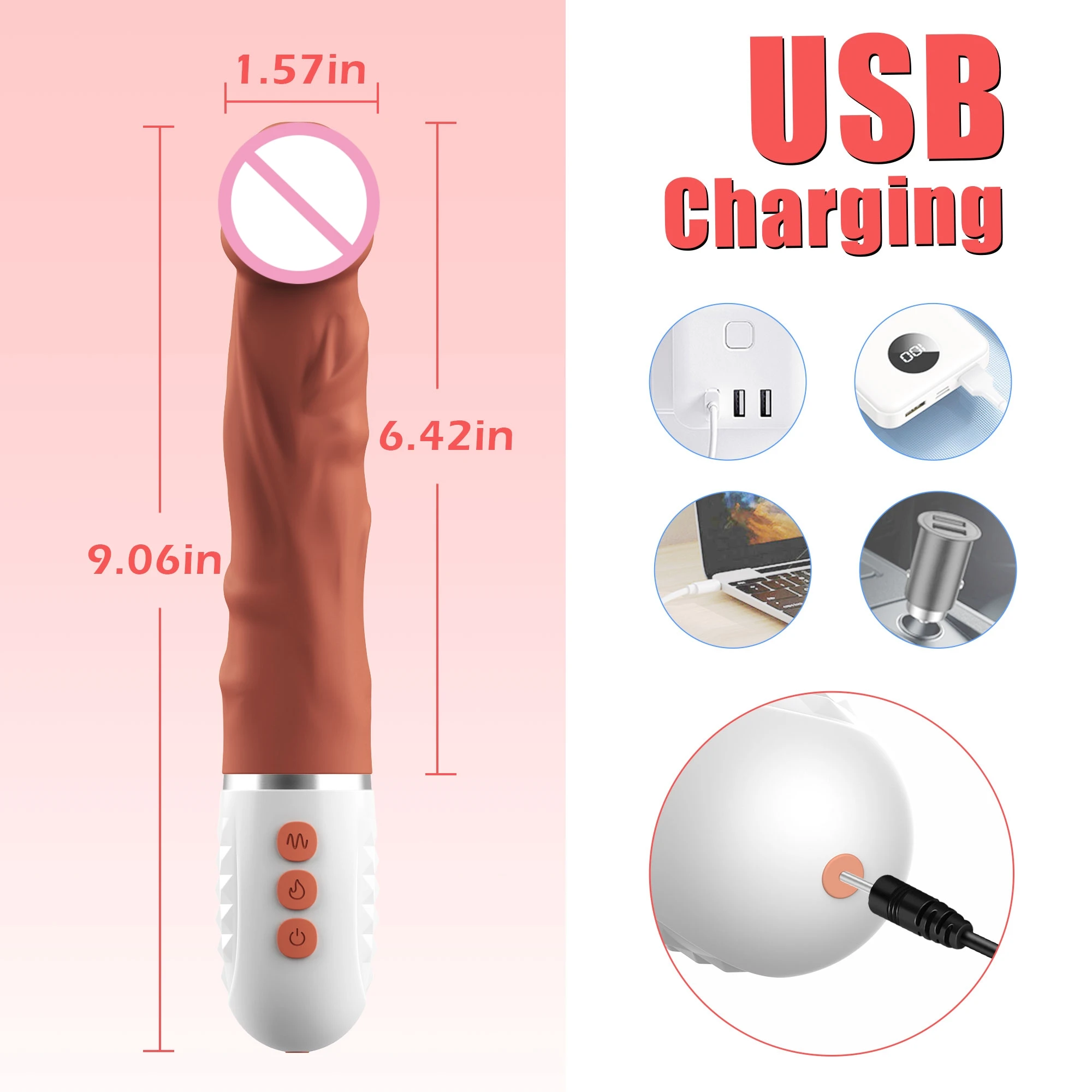 Realistic Dildo Vibrator for Women G Spot Clitoral Stimulation Penis Vibro with 10 Vibrating&Heating Modes Dick Sex Toys Female