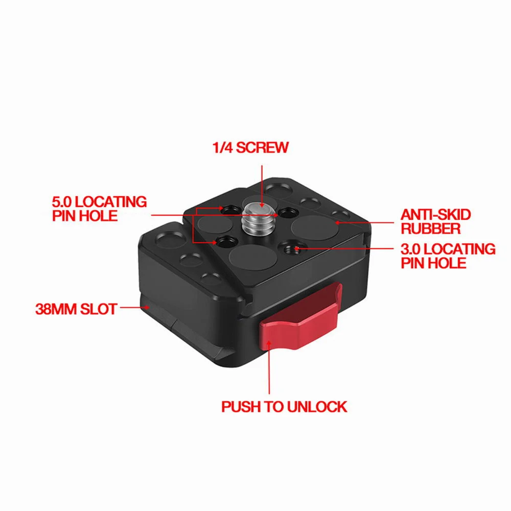DSLR Mini V-Lock Mount Quick Release Plate Clamp for Gopro 11 Camera Tripod Adapter Mount Board Quick Switch Kit Accessories