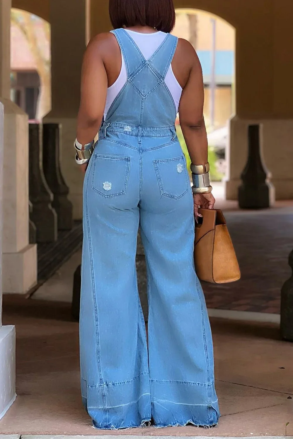 Women Denim Jumpsuits Plus Size Spring Autumn Vintage Overalls Wide Leg Pants High Waist Rompers Lady Loose Straight Trousers