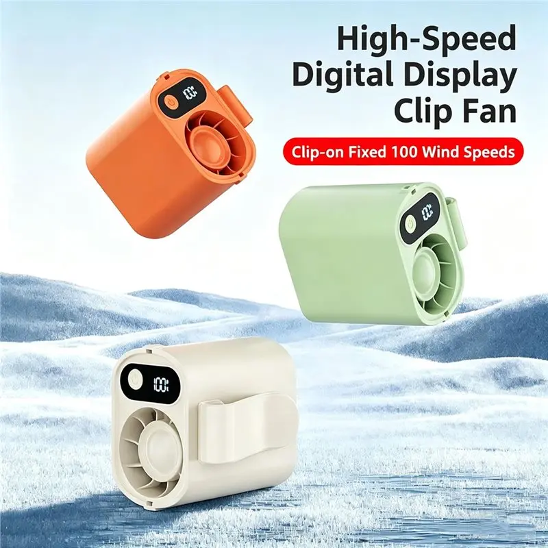 BABZ Mini Fan USB Charging Portable Handheld Waist Hanging Desktop Fan Multifunctional for Outdoor Camping Travel