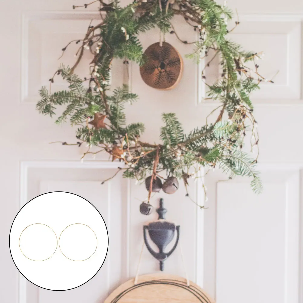 

2pcs Iron Ring Gold Craft Hoops Metal Circle Wire For Christmas Decorative Round Hoop Diy Wreath Frame Home Decor Iron Frame