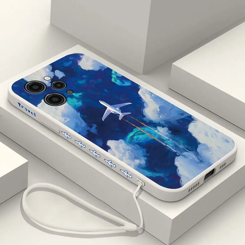 Airplane On A Journey Phone Case For Xiaomi Redmi 12C 10 10C 10A 9 9T 9A A1 K20 K30 K40 Pro Plus 4G 5G Liquid Silicone Cover