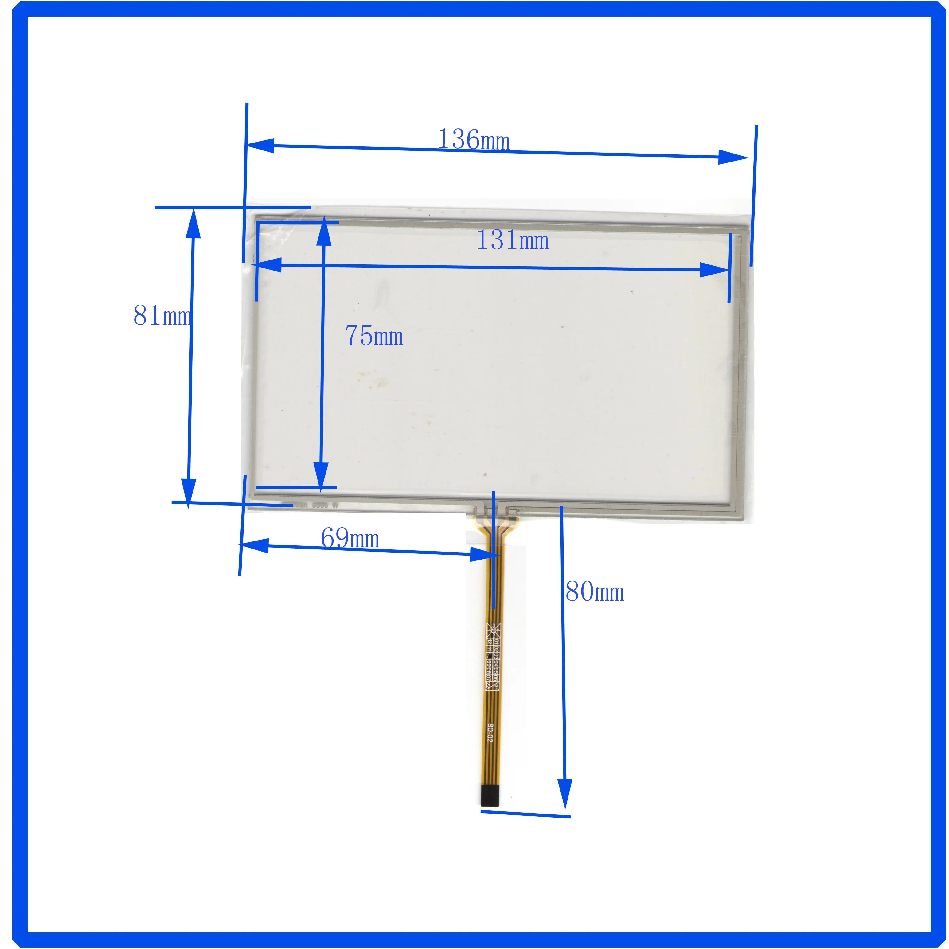 

5pcs/lot 136*81mm 6inch 4lines resistance screen for car DVD redio this is compatible 136*81