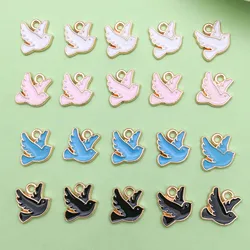 20pcs Enamel Colorful Bird Design Charms Alloy Metal Animal Pendants for DIY Bracelet Necklace Jewelry Making Accessories