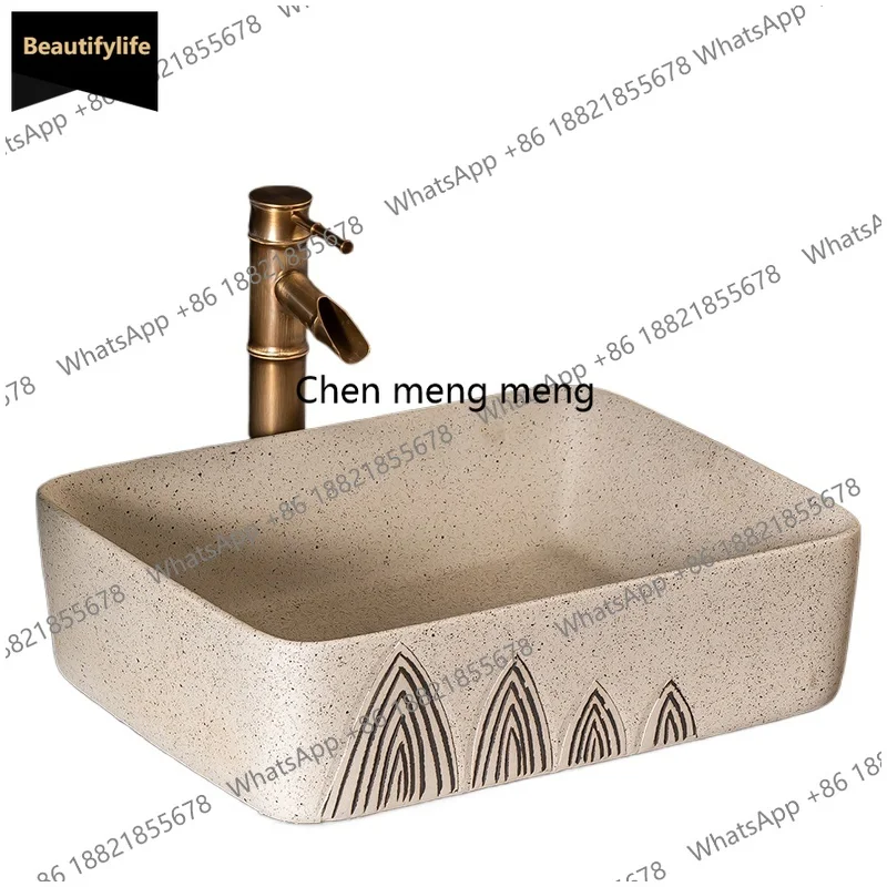 

C85 Chinese basin antique hotel washbasin toilet household sink retro ceramic washbasin