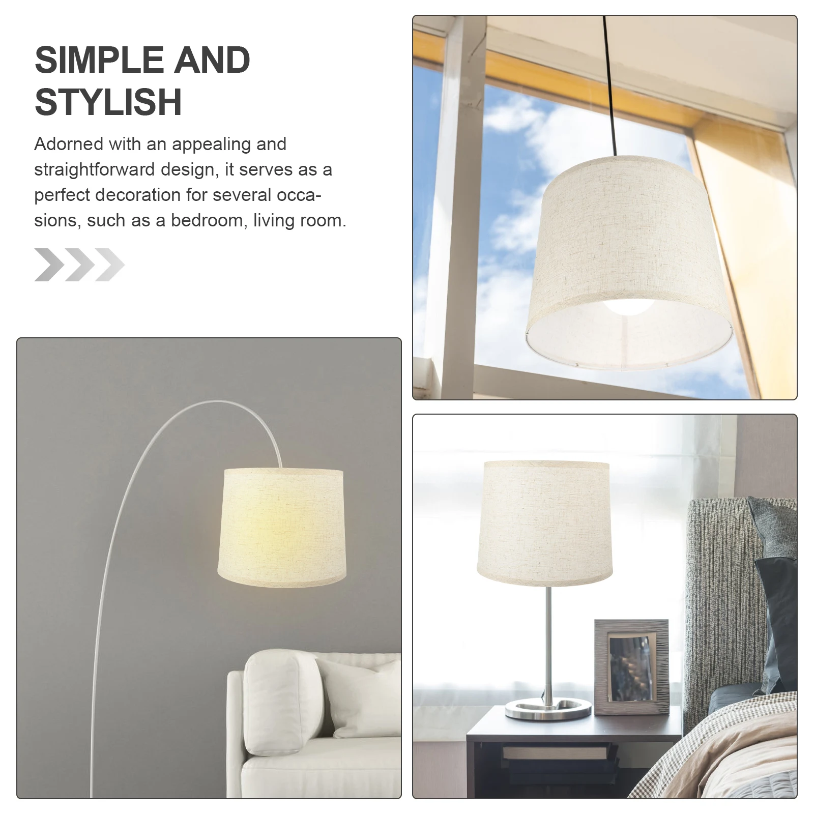 

Linen Chandelier Lamp Cover Floor Shades Replacement Medium Large Weight Simple Structure Easy Installation Home