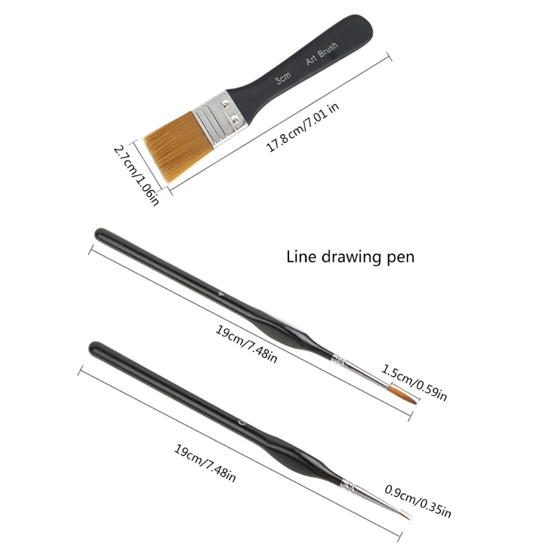 Pincel pintura profesional oblicuo redondo punta abanico, pincel acuarela, delineador, para aceite acuarela