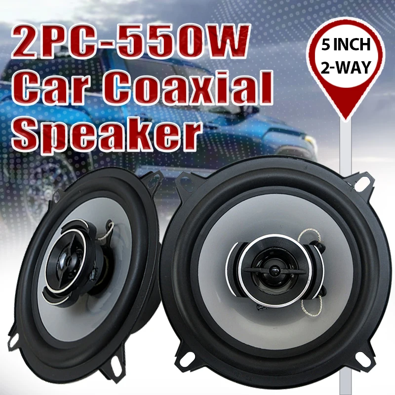 

2 шт., 5 дюймов, 550 Вт, автомобильный аудиоаксессуар, коаксиальный динамик, наклоняемый динамик, полночастотный универсальный Hi-Fi автомобильный стерео сабвуфер