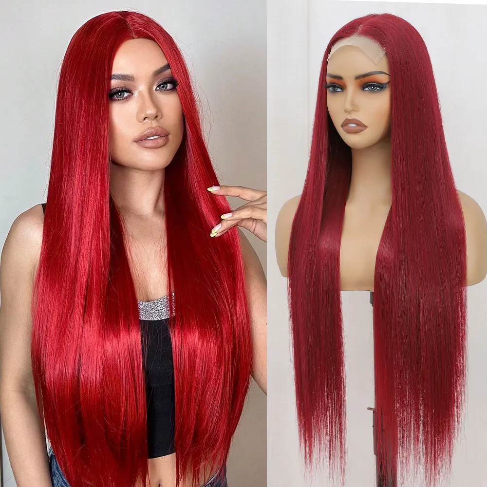 

Синтетические парики шнурка 4X4, 36 дюймов, прямые P27/613, блондинка, серый, кружевной фронтальный парик, 300 г, термостойкое волокно, парики для косплея