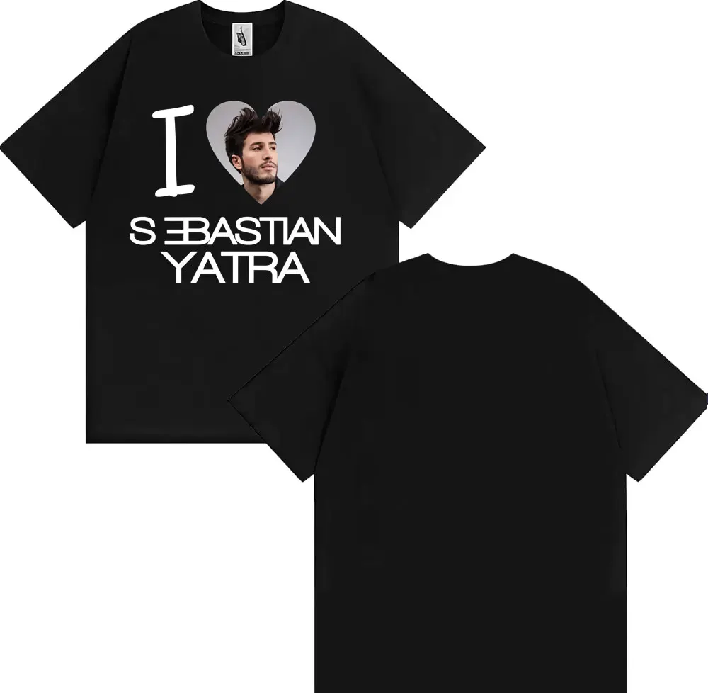 I Love Sebastian Yatra Singer T Shirts Men's Clothing Fashion Trend Short Sleeve T-shirt Unisex High Quality 100% Cotton T Shirt