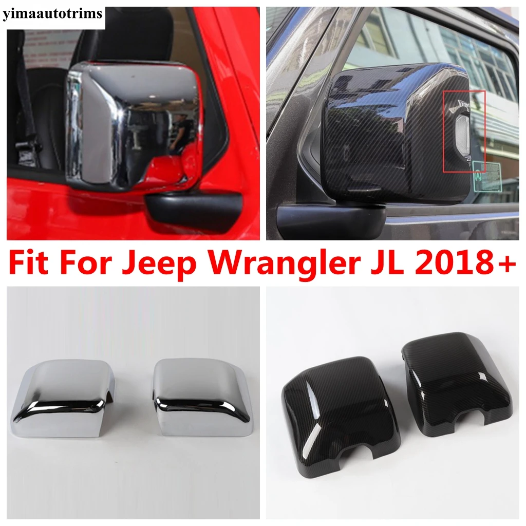 

Outside Door Rearview Mirror Shell Cap Protector Decoration Cover Trim For Jeep Wrangler JL 2018 - 2022 ABS Exterior Accessories