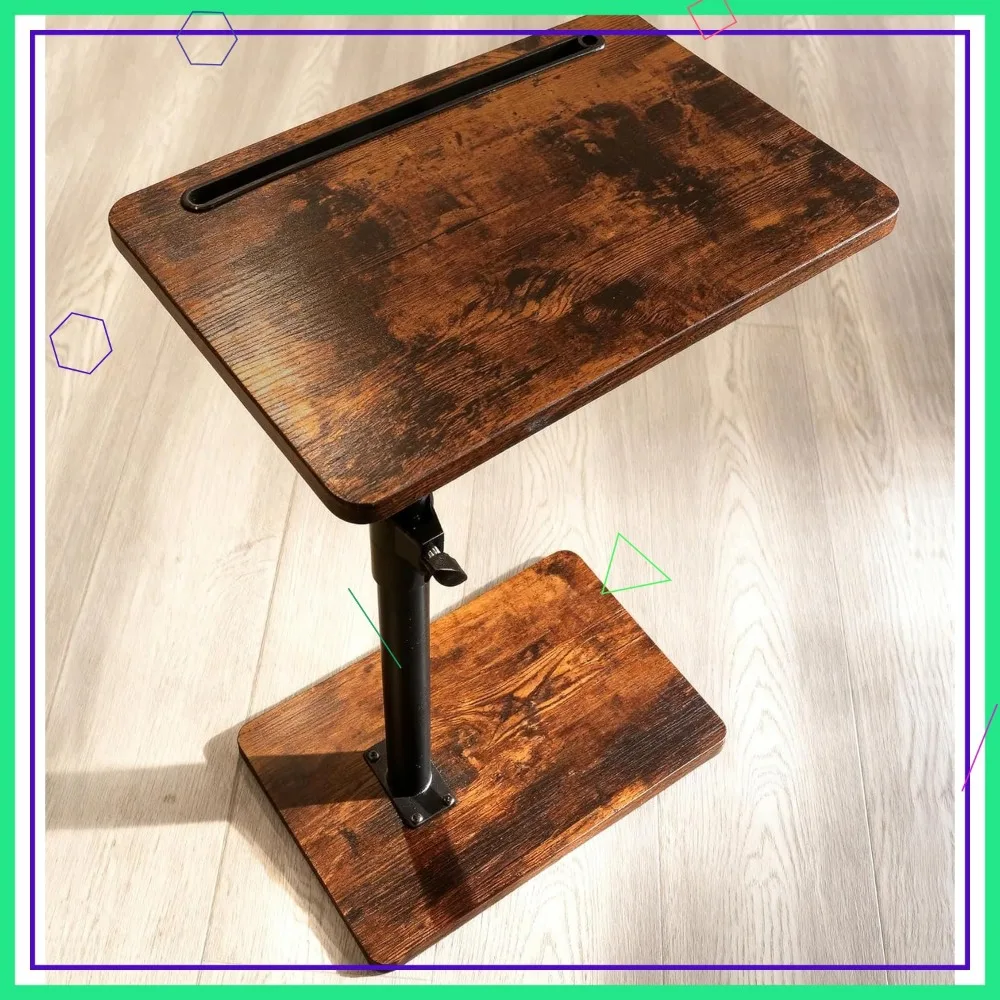 360° Swivel Adjustable Sofa Armrest Tray Table with Tablet Slot for Small Spaces, Bed or Chair