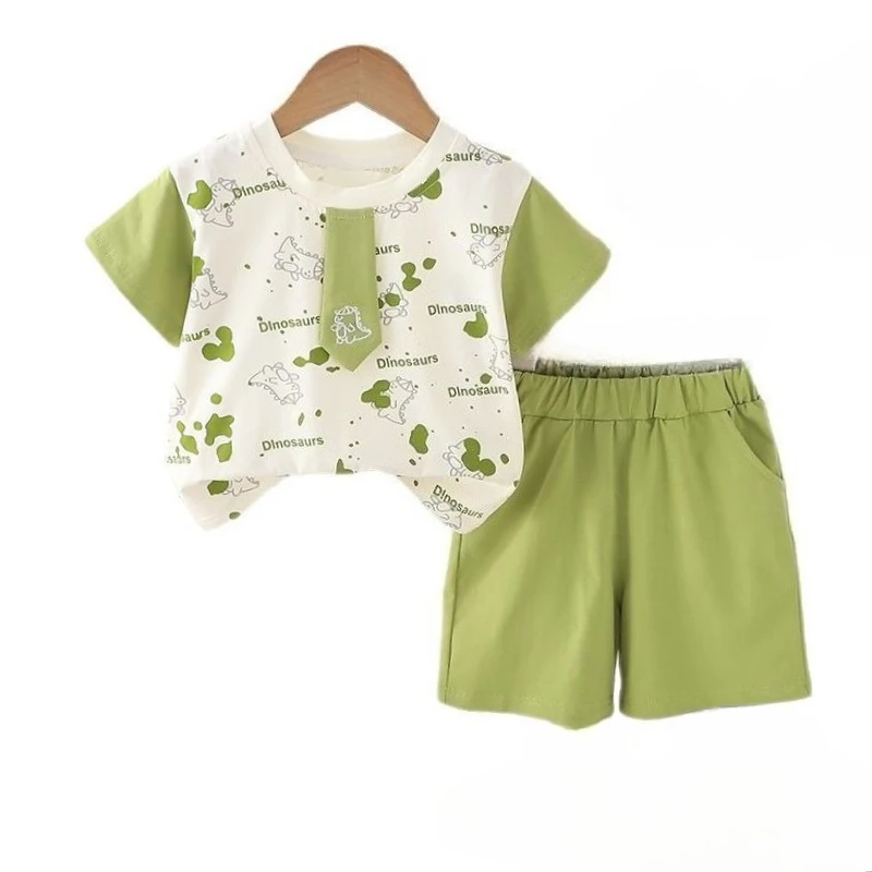 

New Summer Baby Boys Clothes Suit Children Short Sleeved T-Shirt Shorts 2Pcs/Sets Infant Casual Cartoon Costume Kids Tracksuits