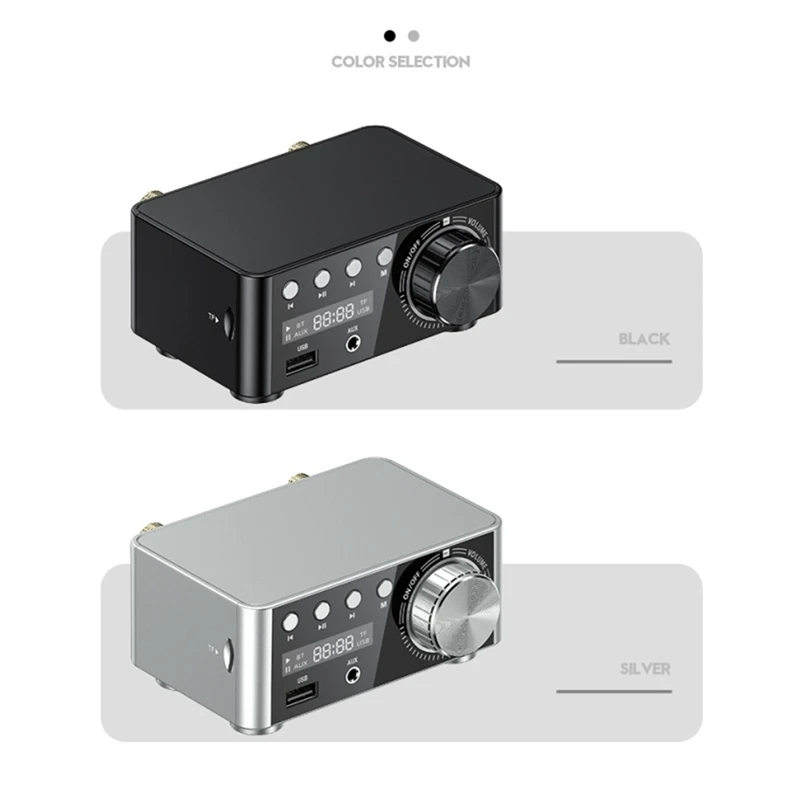 A7THK-50W + 50W 100W Bluetooth 5.0 Amplifier Digital Audio Power Amp Class D USB AUX TF Home Theater Hifi Stereo