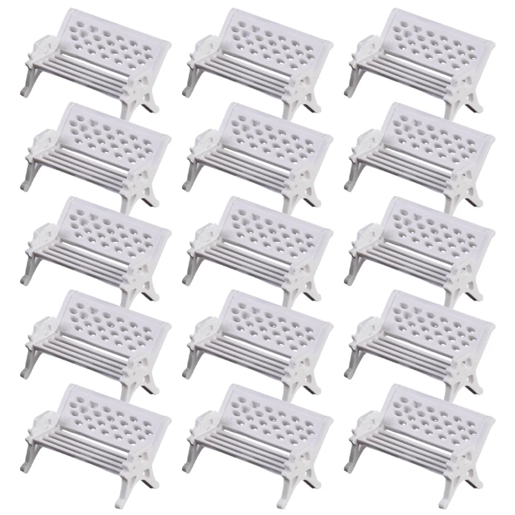 15 Pcs Miniature Park Chair Bench Model Decorations for Dollhouse Bedroom Furniture Garden Accessories Practical Mini