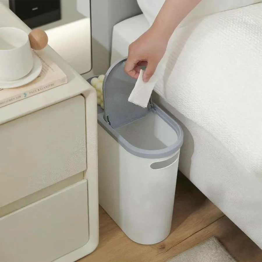 90 ° Papelera con tapa abatible: eliminación de residuos sin esfuerzo para su acogedor hogar