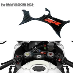 Patrón de fibra de carbono 3D para motocicleta, pegatina de yugo de Triple abrazadera superior para BMW S1000RR M1000RR 2023-2024