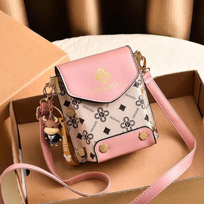 Fashion Women Pattern Shoulder Bag Hardware Chain Strap Color Block Messenger Handbag Composite Cross Body Bag