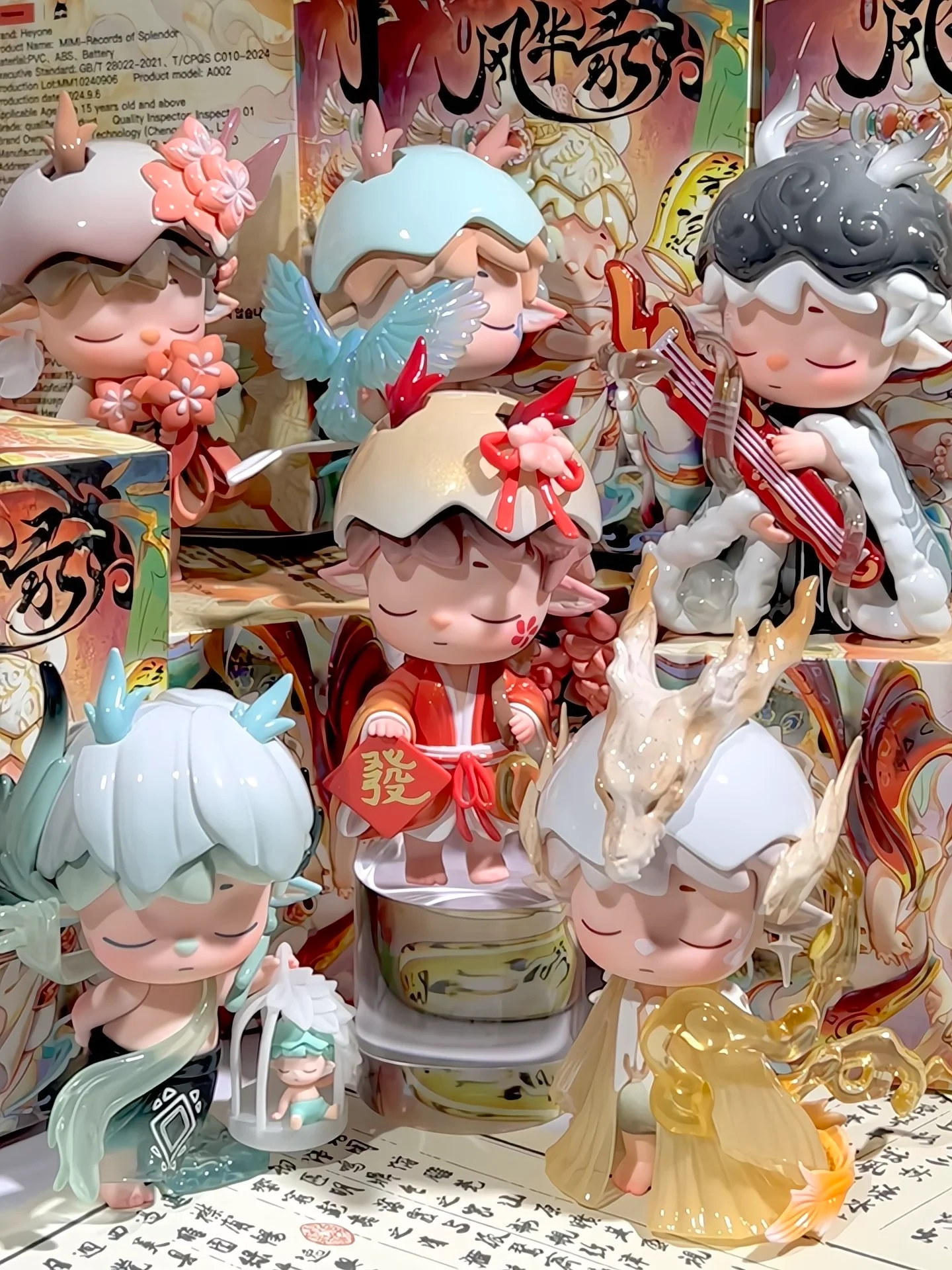 Heyone Mimi Fenghua Lu ใหม่สไตล์แห่งชาติ Series กล่องตาบอด Holy Angel Halo สาวเดสก์ท็อปเครื่องประดับ Handmade ลึกลับกล่องของขวัญ