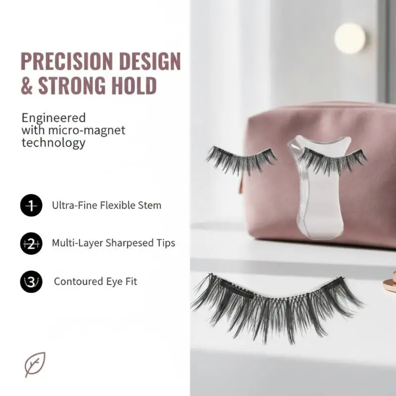 Reusable Magnetic Eyelashes No Glue Soft Fluffy Natural Look False Lashes for Home Travel Party Makeup