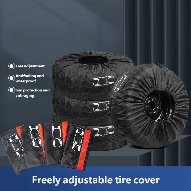 1/4PCS Car Spare Tire Cover Waterproof Polyester Dust-proof Storage Bag Vehicle Wheel Protector Auto Tyre Accessories Universal
